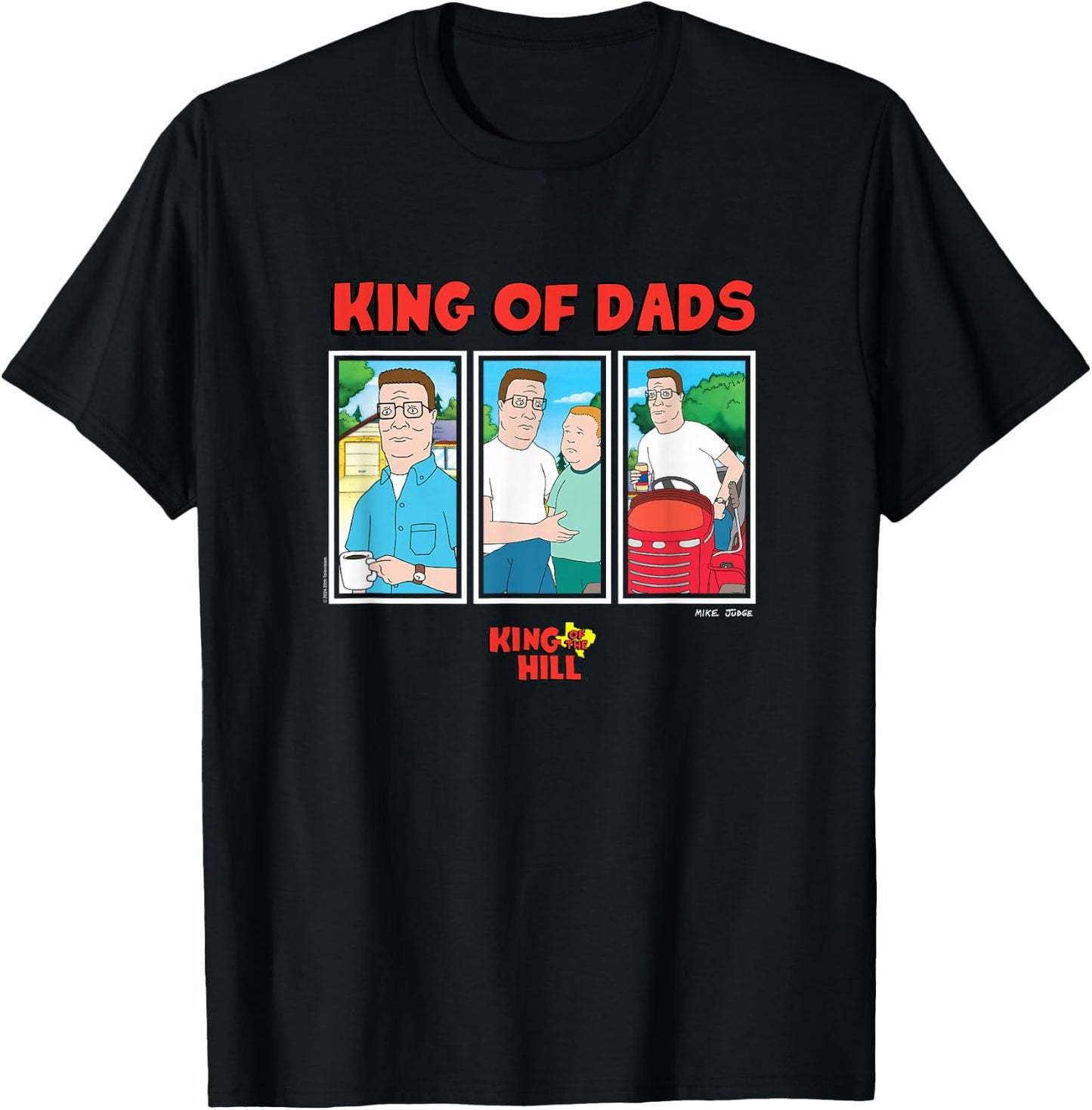 King Of The Hill Father's Day King Of Dads Big Chest Panels T-Shirt - T-Shirt | Black