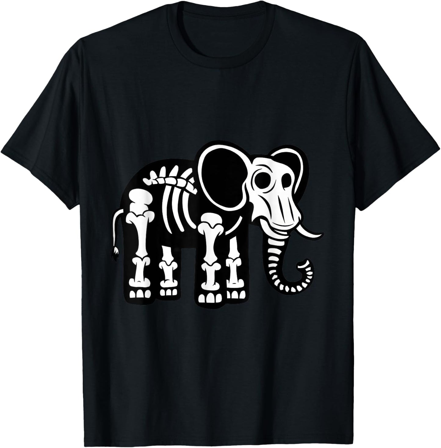 Cute Halloween Elephant Skeleton Animal Fossils Archeologist T-Shirt - T-Shirt | Black