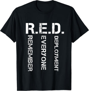 Wear Red On Fridays Remember Everyone Deployed Gifts T-Shirt - T-Shirt | Black