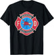 Raleigh, NC Bravery Badge Firefighter's Pride Emblem T-Shirt - T-Shirt | Black