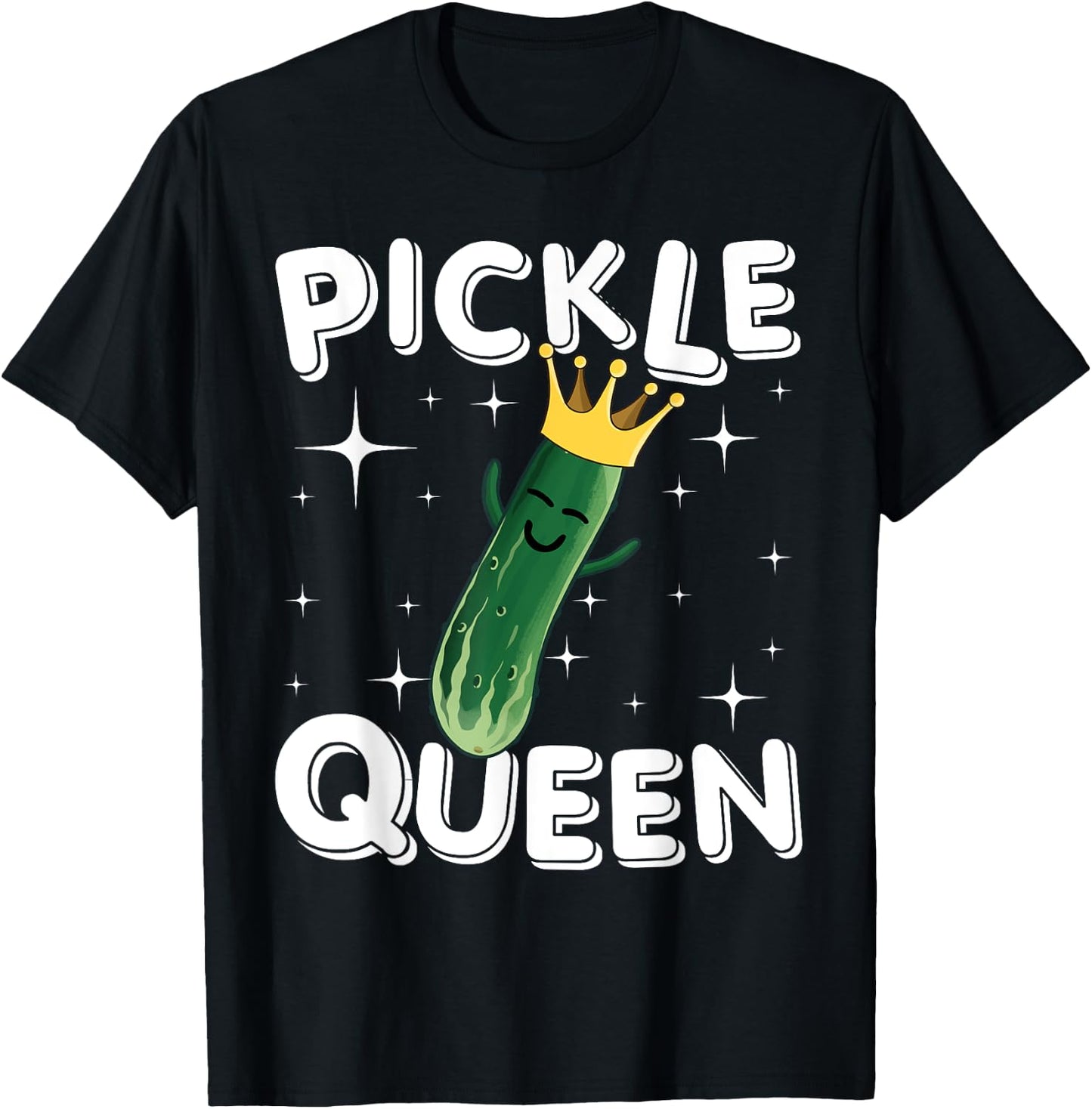 Funny Pickle Art Girls Cucumber Vegan Pickle Lover T-Shirt - T-Shirt | Black