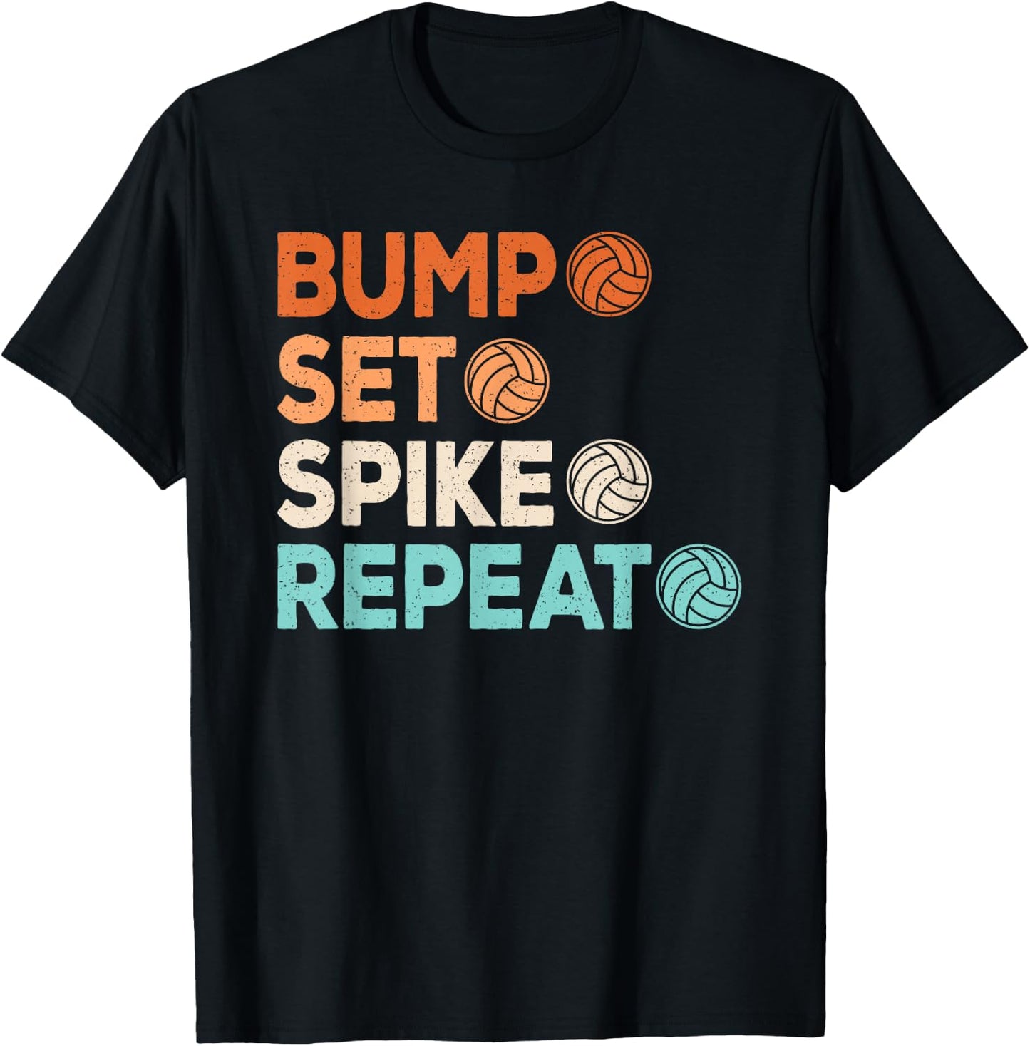 Bump Set Spike Repeat Volleyball Player Men Boys Kids T-Shirt - T-Shirt | Black