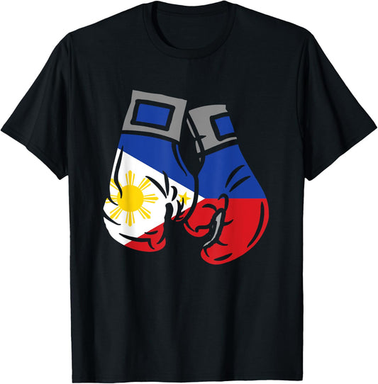 Boxing Glove With The Flag Of Philippines T-Shirt - T-Shirt | Black