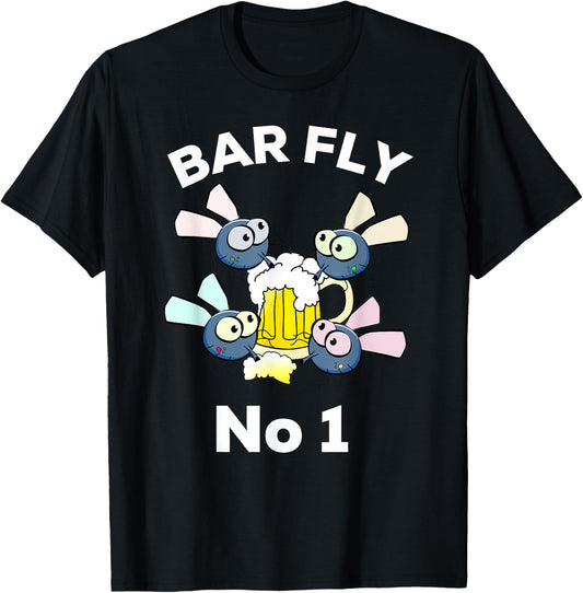Bar fly No1 funny pub bar drinking beer T-Shirt - T-Shirt | Black