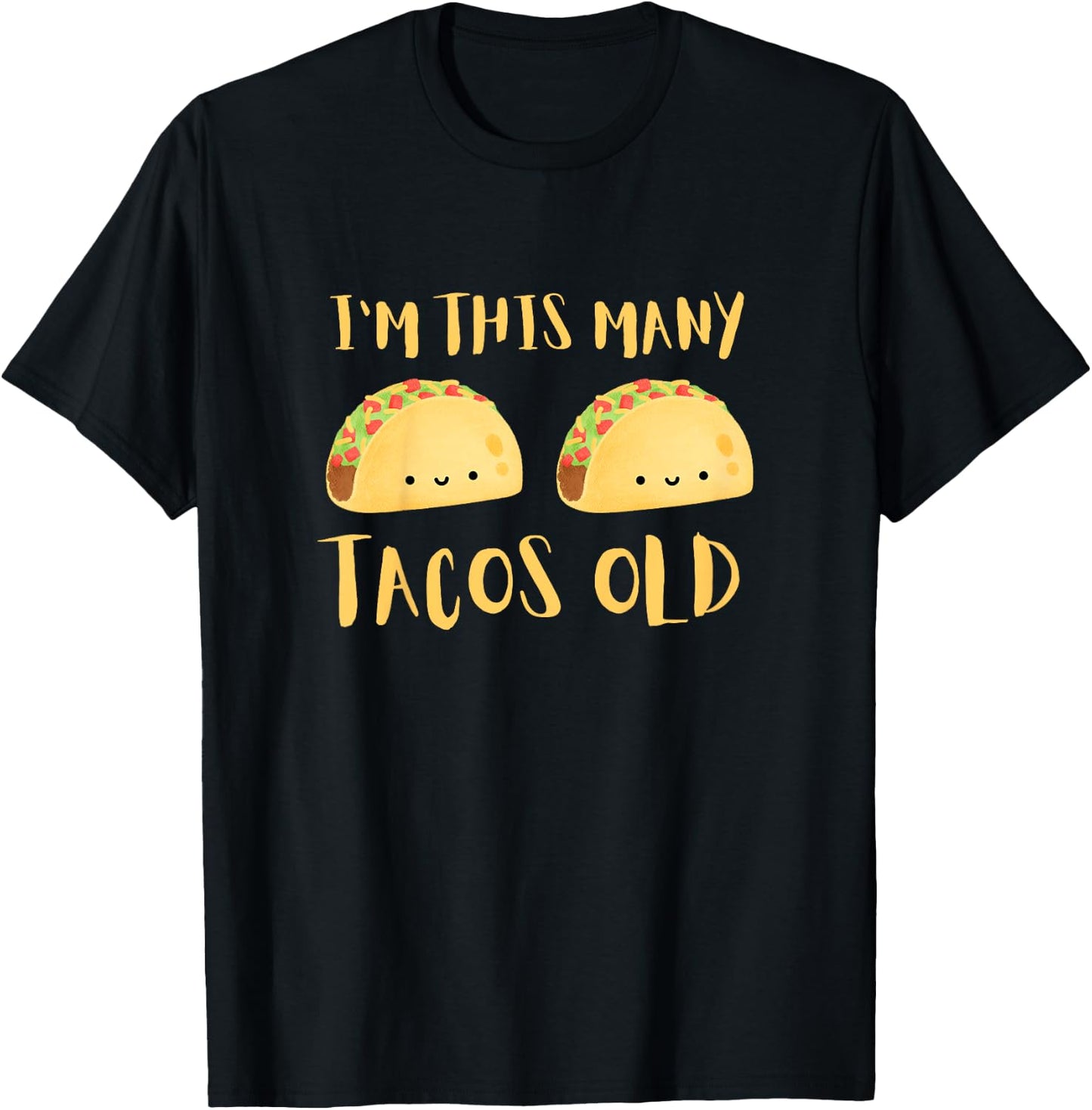 Kids I'm This Many Tacos Old - 2nd Birthday 2 Years Old Bday T-Shirt - T-Shirt | Black