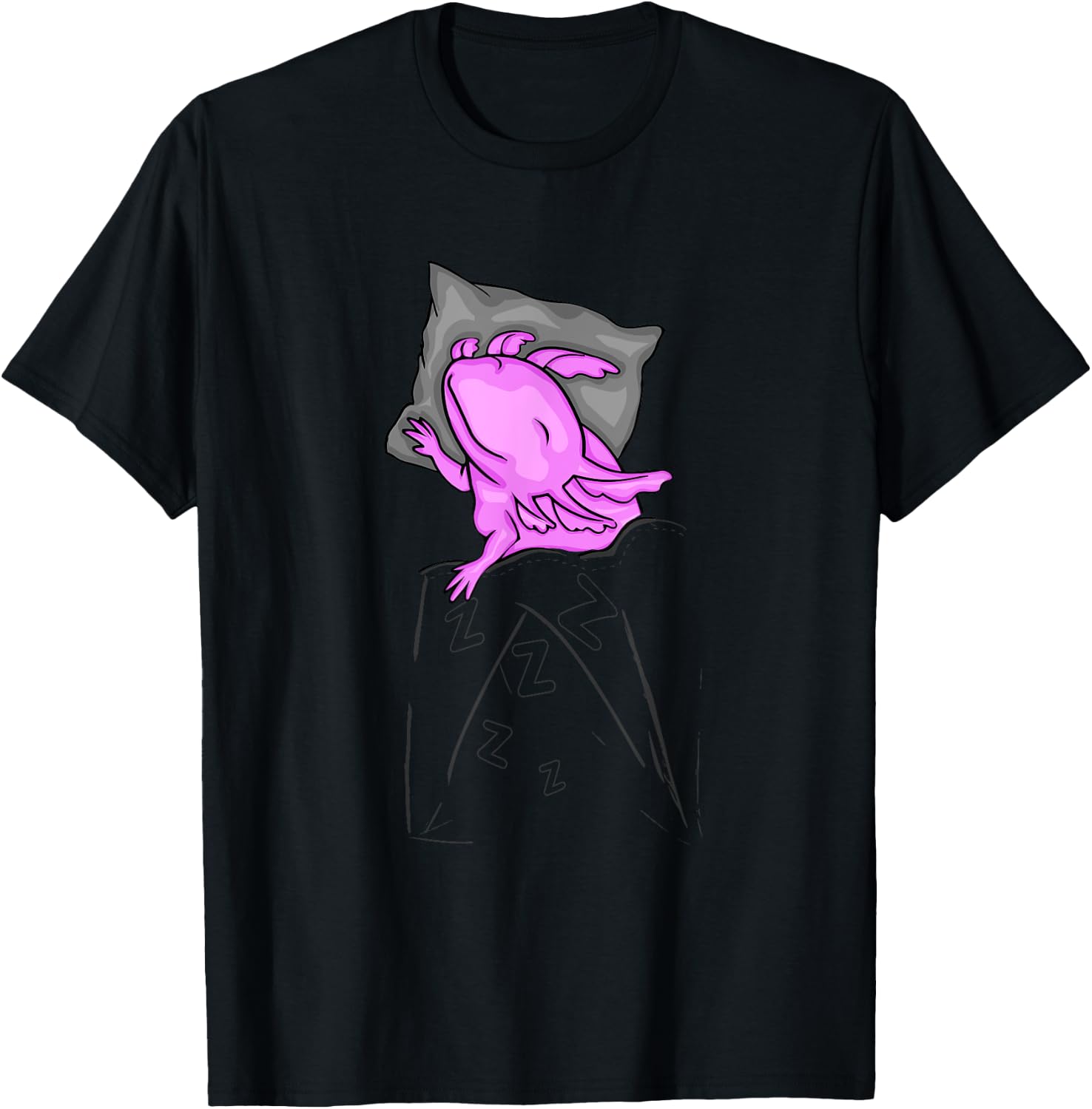 Cute Sleeping Axolotl Lover Kids Underwater Axolotl T-Shirt - T-Shirt | Black