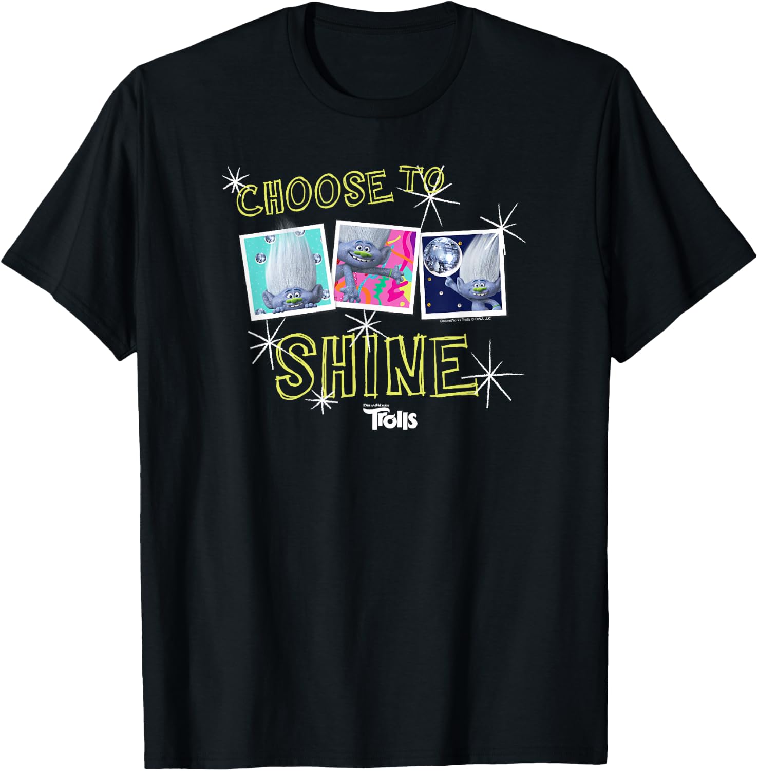DreamWorks Trolls Tiny Diamond Choose to Shine T-Shirt - T-Shirt | Black