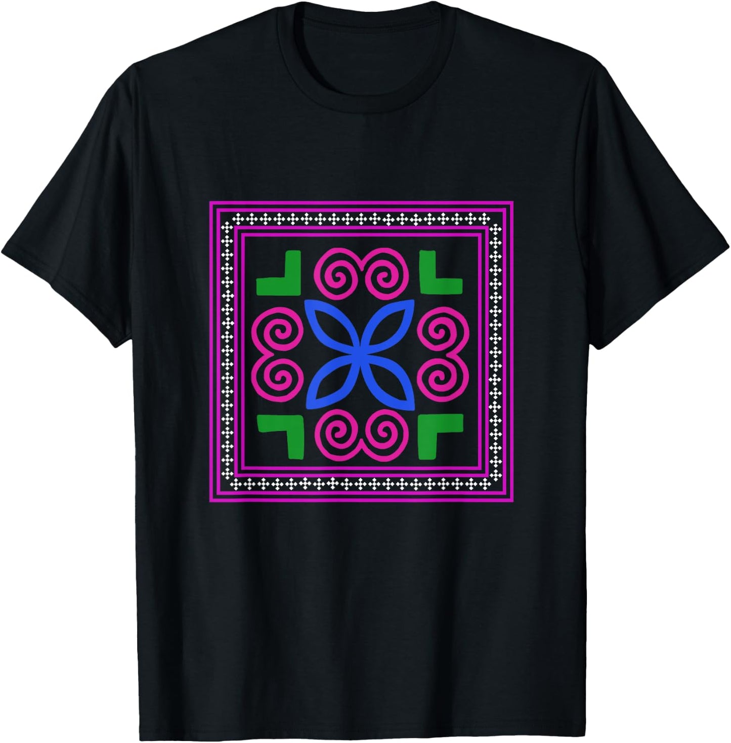 Hmong Miao Hmoob Patterns T-Shirt - T-Shirt | Black