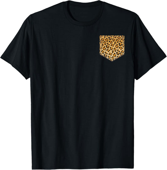 Leopard Print Pocket | Cool Animal Lover Cheetah Gift Small T-Shirt - T-Shirt | Black