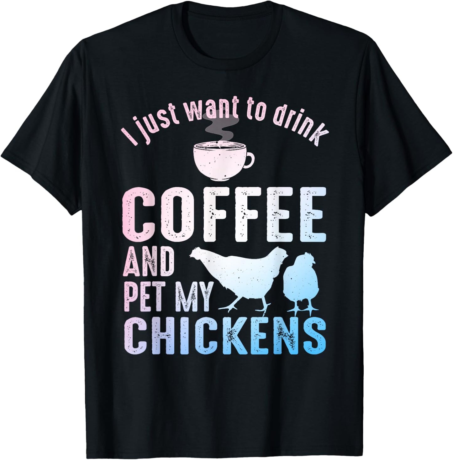 Funny Chicken Art Women Coffee Lover Chicken Farmer T-Shirt - T-Shirt | Black
