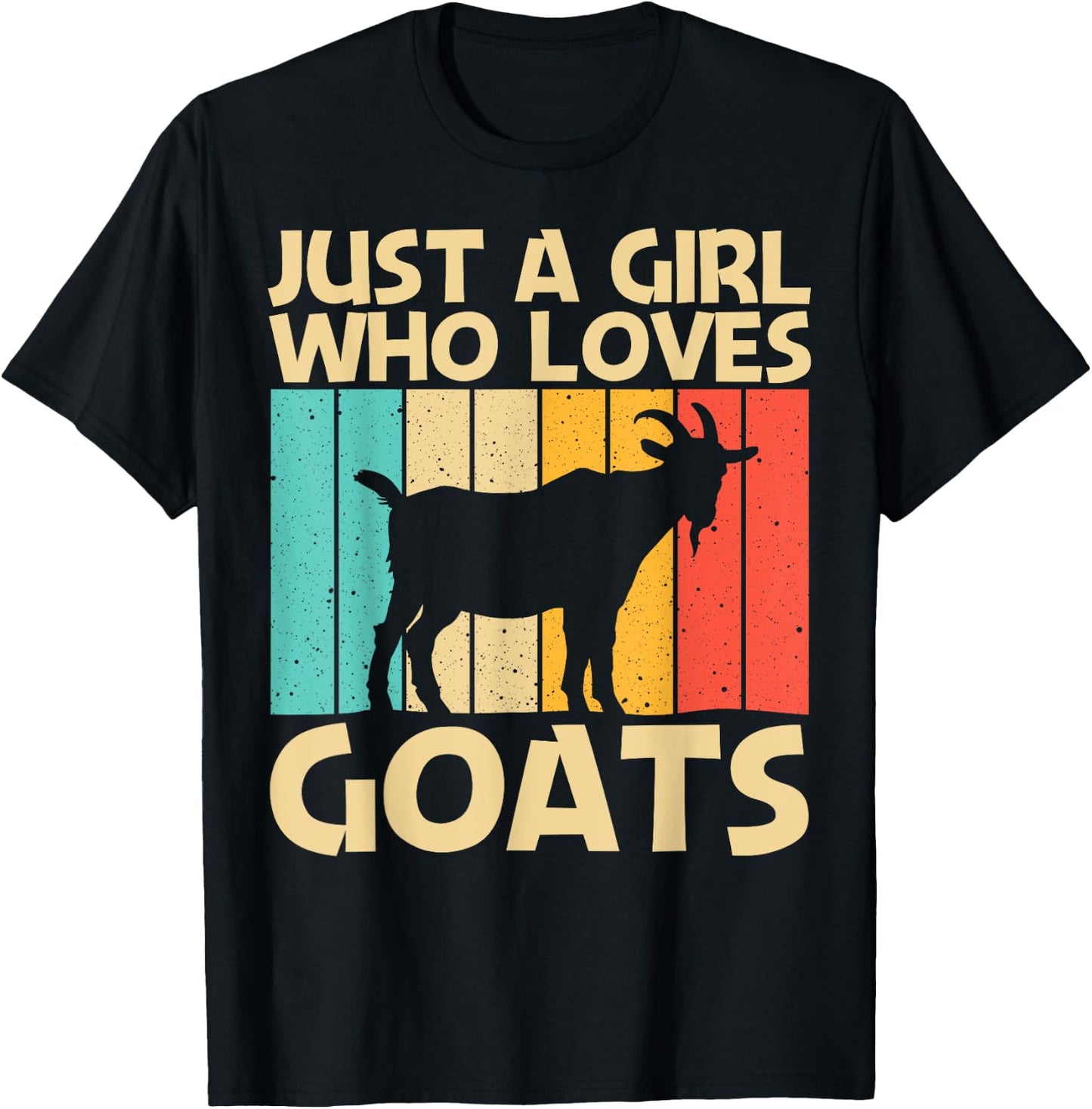Cool Goat Design For Girls Women Goat Farmer Farming Lovers T-Shirt - T-Shirt | Black