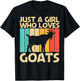 Cool Goat Design For Girls Women Goat Farmer Farming Lovers T-Shirt - T-Shirt | Black