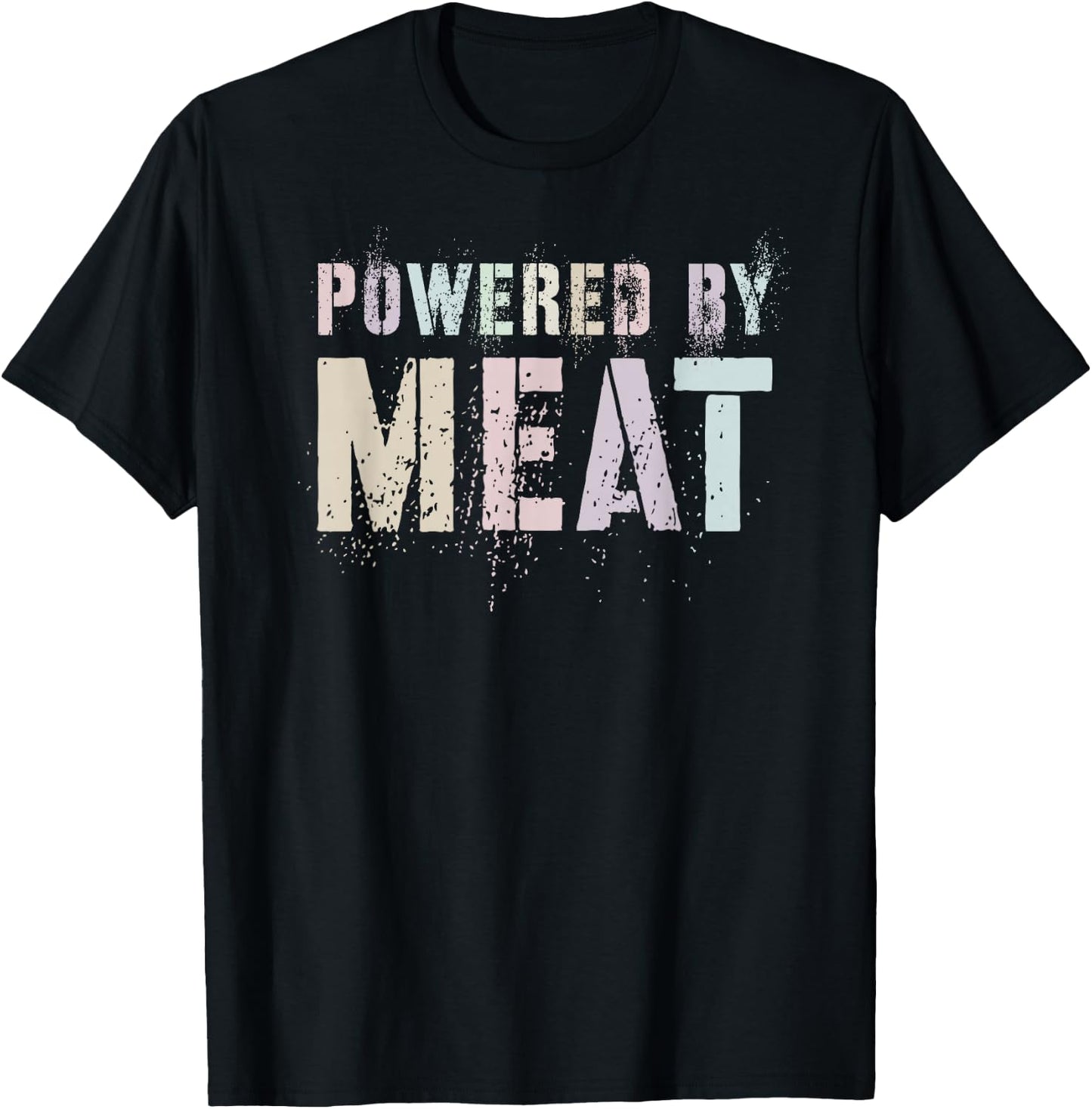 Vintage Grilling POWERED BY MEAT Carnivore Patio Master T-Shirt - T-Shirt | Black