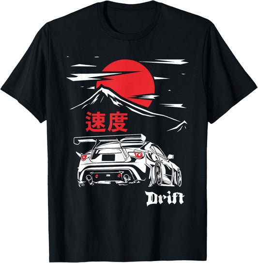 JDM Tokyo Japan Drift Race Car Tuning Retro Vintage Graphic T-Shirt - T-Shirt | Black