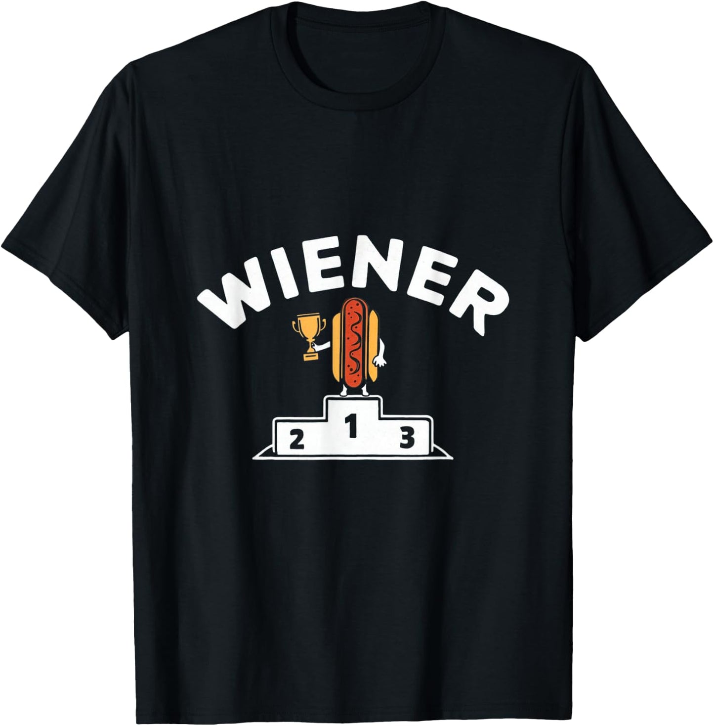 Wiener Winner Hot Dog Trophy T-Shirt - T-Shirt | Black