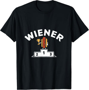 Wiener Winner Hot Dog Trophy T-Shirt - T-Shirt | Black