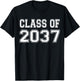 Class Of 2037 Kindergarten Back to School - 2037 Graduation T-Shirt - T-Shirt | Black