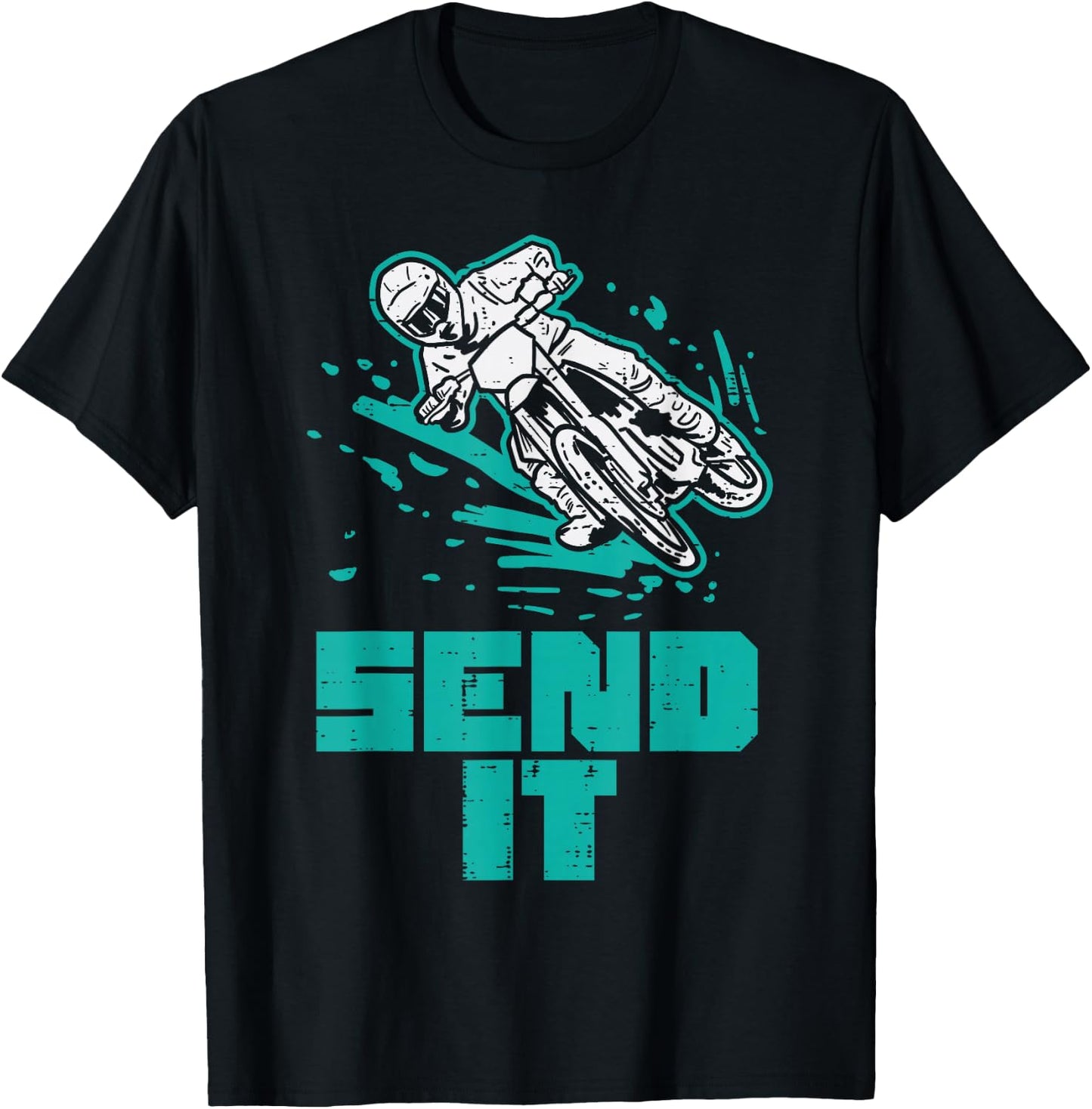 Send It Dirt Bike Motocross Motorcycle Biker Men Women Kids T-Shirt - T-Shirt | Black