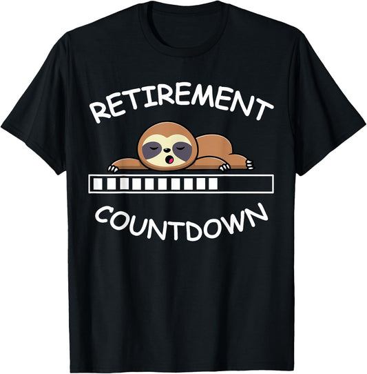 Retirement Countdown Slow Loading Sloth T-Shirt - T-Shirt | Black