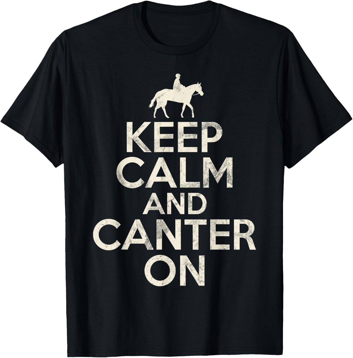 Keep Calm and Canter on Horse Trainer T-Shirt - T-Shirt | Black