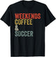 Vintage Weekends Coffee And Soccer Funny T-Shirt - T-Shirt | Black