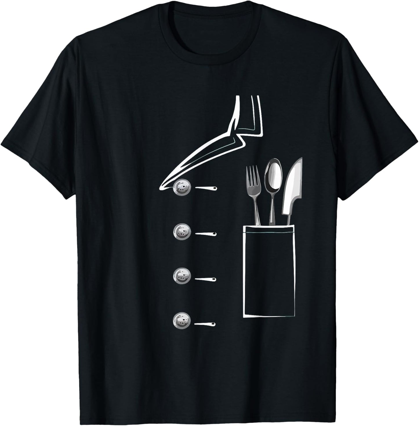 Chef Jacket Uniform Cooking Cook Funny Chef Culinary Kitchen T-Shirt - T-Shirt | Black