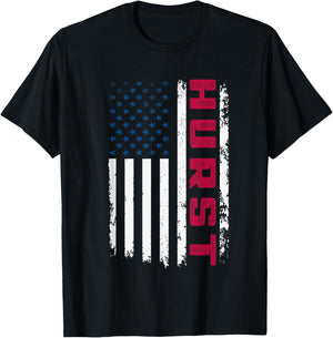 Hurst USA Flag Lover Patriotic American Hurst T-Shirt - T-Shirt | Black