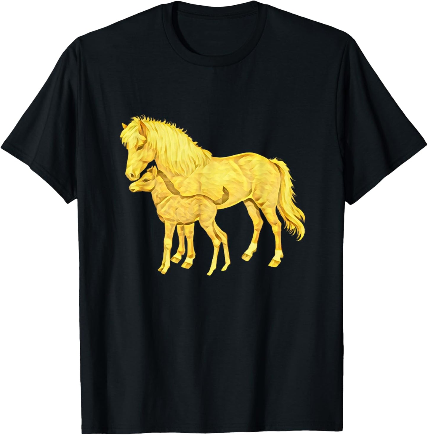 Horses Motif Horse Elegant Mane Animals colorful Horses T-Shirt - T-Shirt | Black