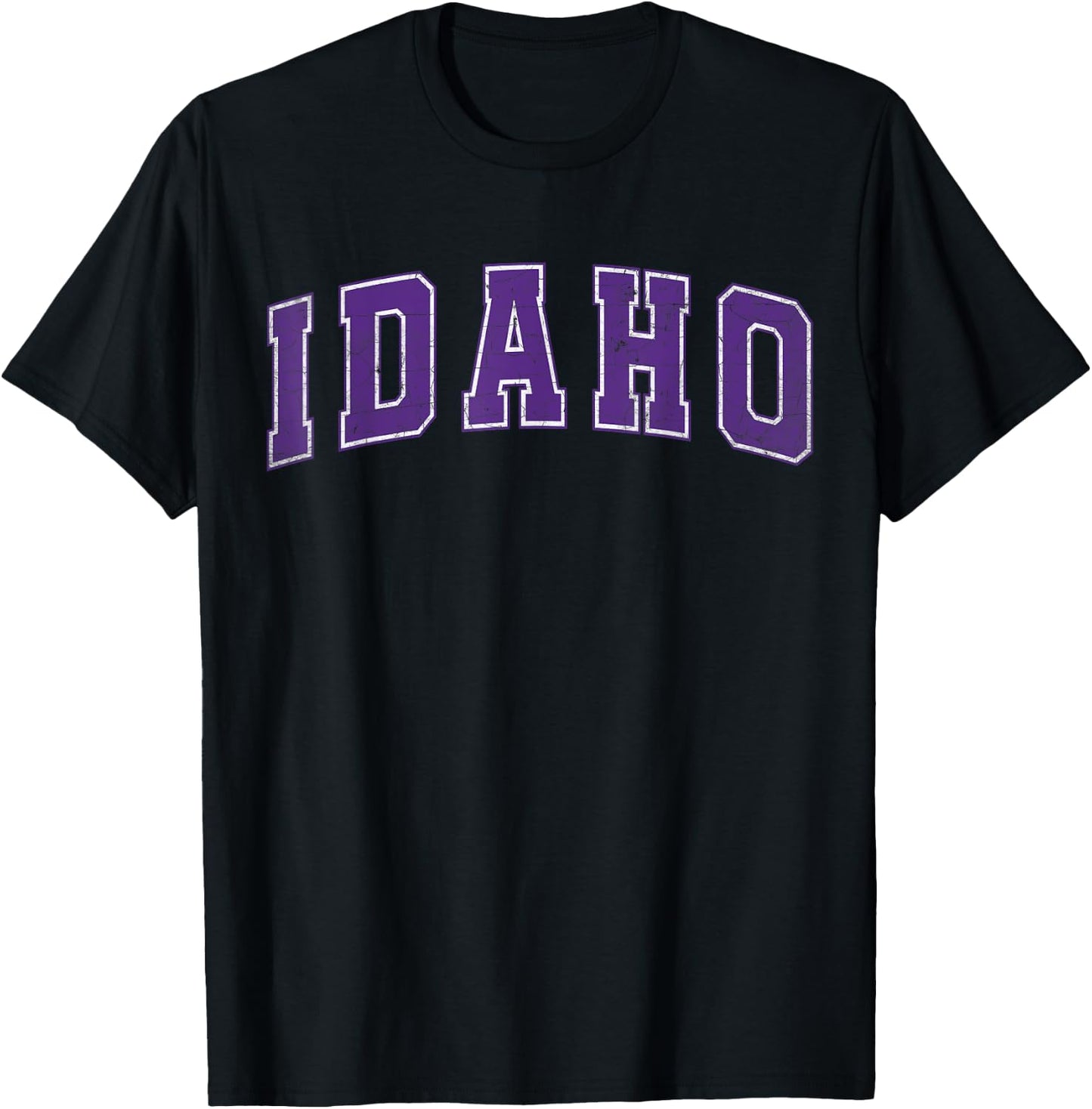 Idaho State Retro Purple Varsity Vintage Text T-Shirt - T-Shirt | Black