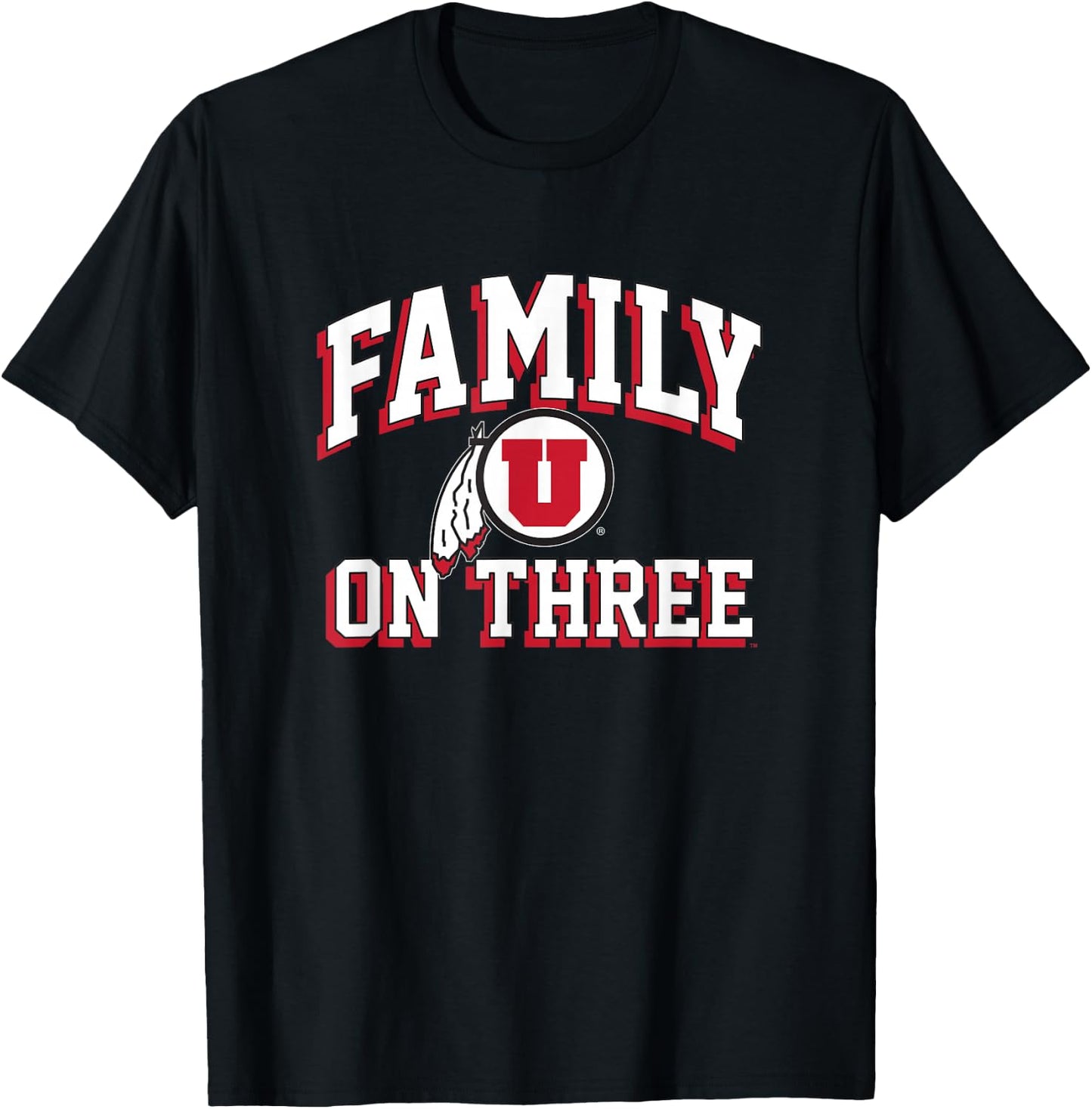 University of Utah Utes Family on Three T-Shirt - T-Shirt | Black