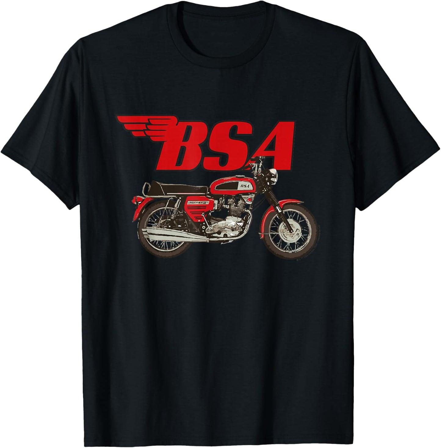 BSA Logo Rocket 3 Roadster Motorcycle T-Shirt - T-Shirt | Black