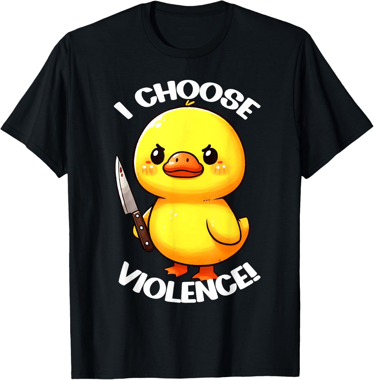 Funny I Choose Violence Duck T-Shirt - T-Shirt | Black