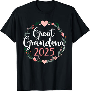 Great grandma 2025 for pregnancy announcement T-Shirt - T-Shirt | Black