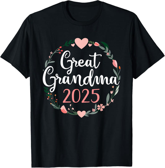 Great grandma 2025 for pregnancy announcement T-Shirt - T-Shirt | Black