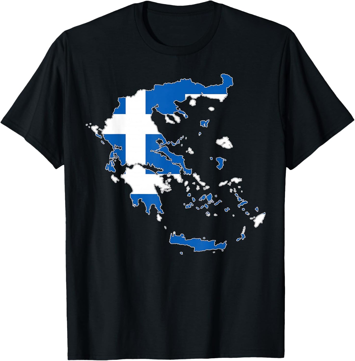 Cool Greece Flag Heart Print Proud To Be Greek I Love Athens T-Shirt - T-Shirt | Black