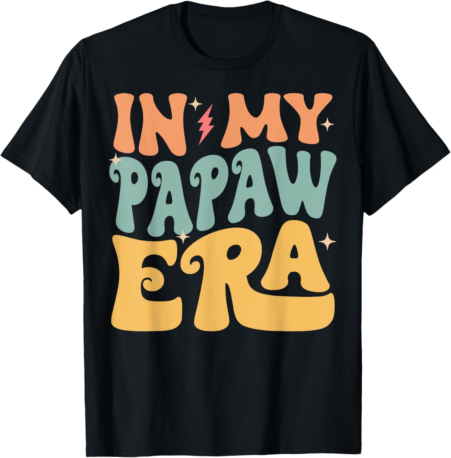 In My PAPAW Era Groovy Funny Grandpa Father's Day T-Shirt - T-Shirt | Black