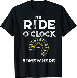 Biker Its Ride O Clock Somewhere Funny Motorcycle T-Shirt - T-Shirt | Black
