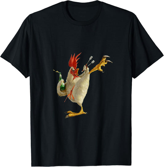 Funny Karate Chicken Action-Packed Humor Design T-Shirt - T-Shirt | Black