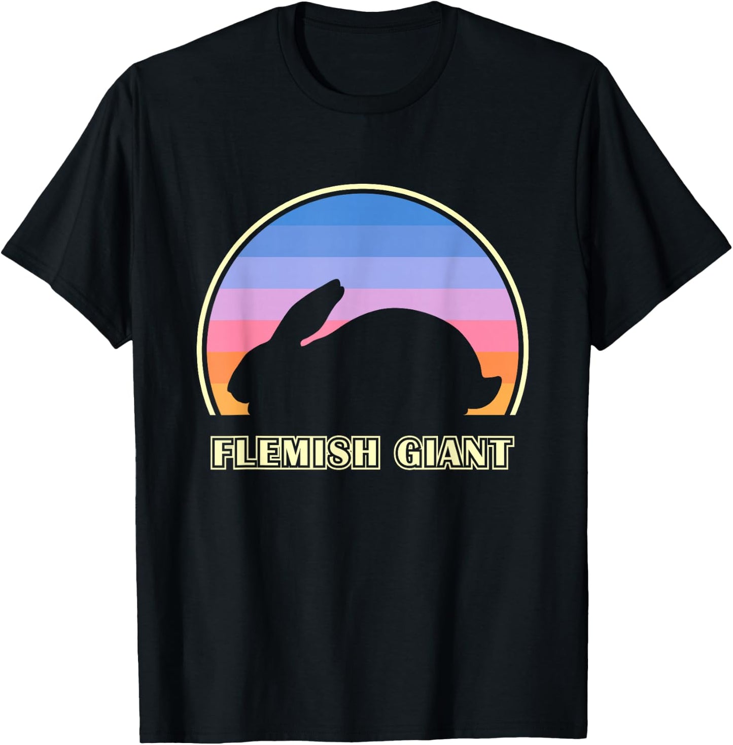 Flemish Giant Vintage Sunset Rabbit T-Shirt - T-Shirt | Black