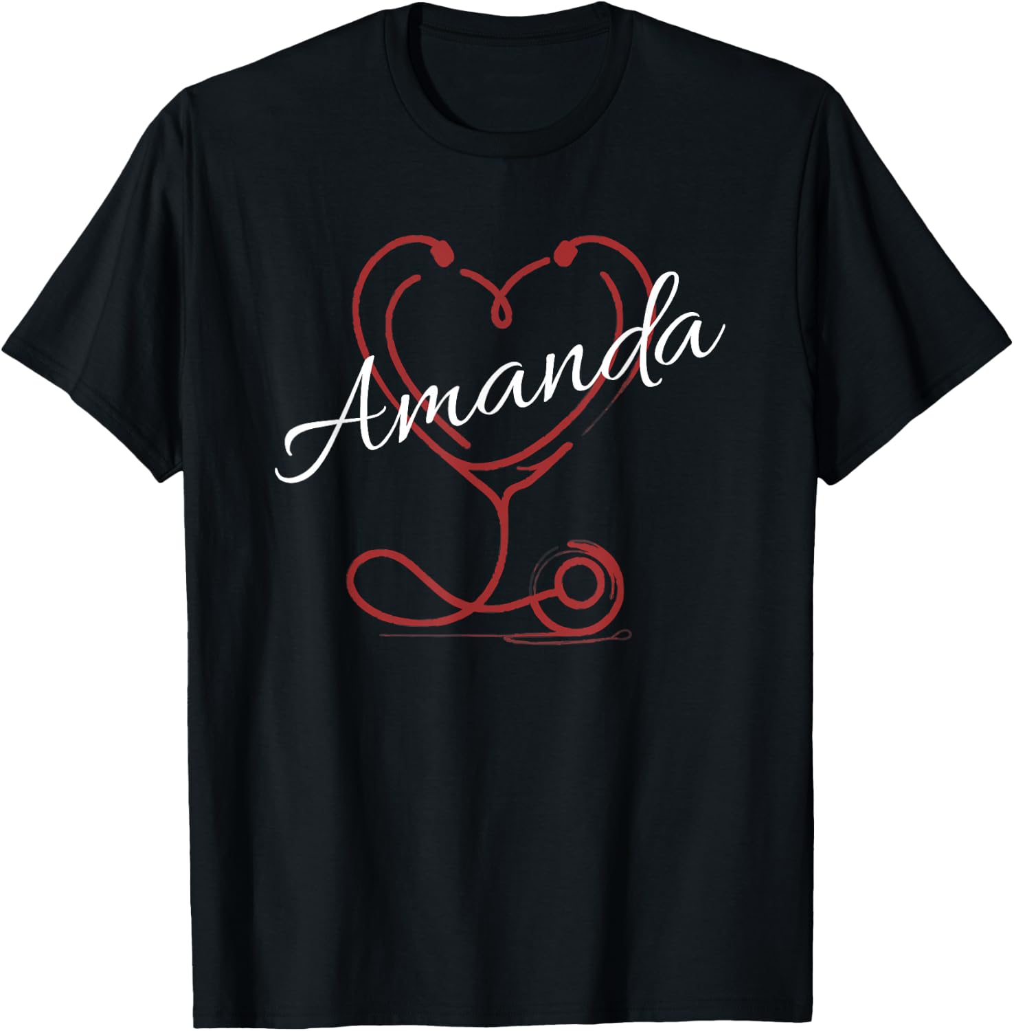 AMANDA Nurse Gift Cute Doctor Designer Personalized Nurse T-Shirt - T-Shirt | Black