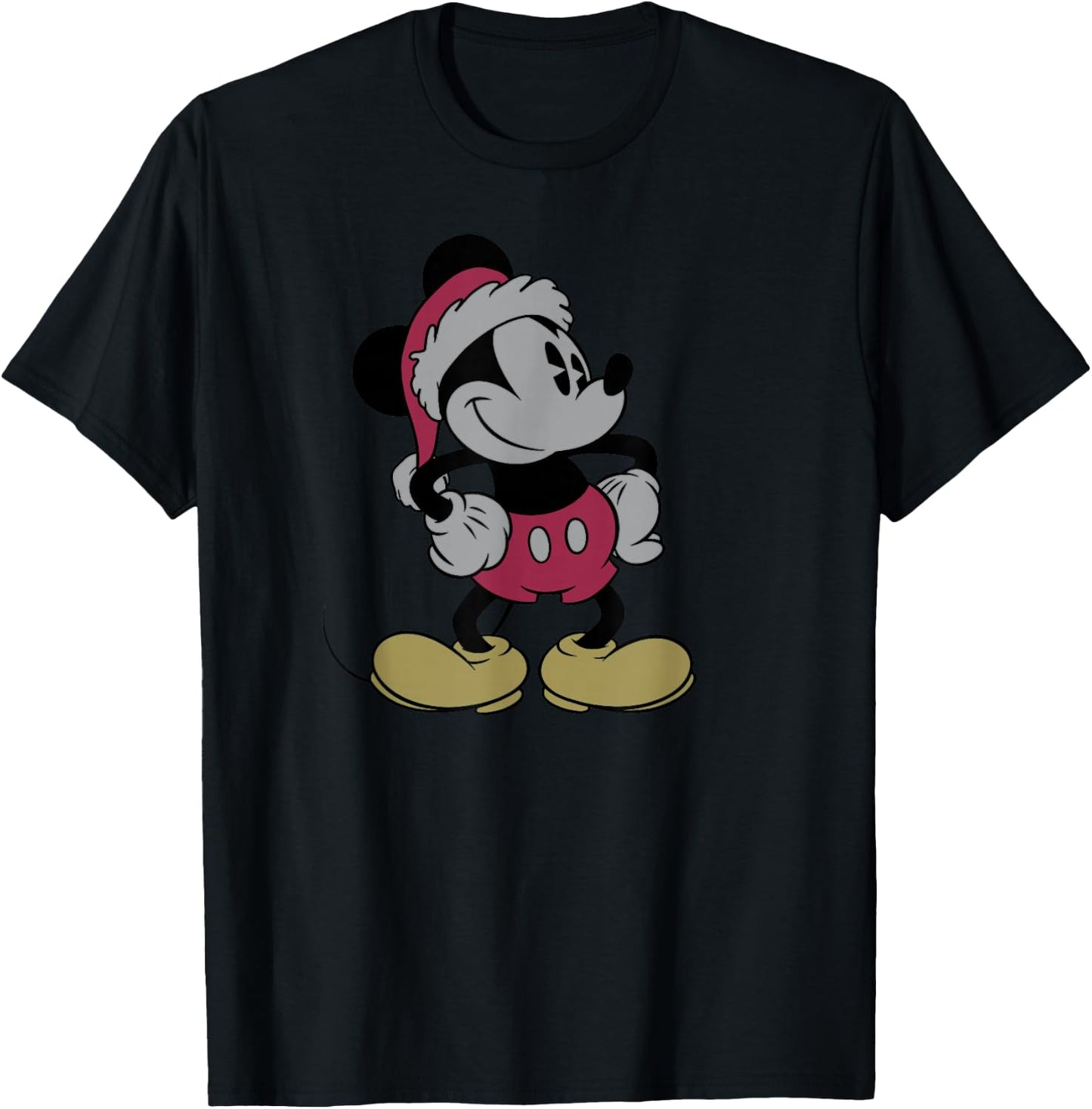 Disney - Vintage Santa Mickey T-Shirt - T-Shirt | Black