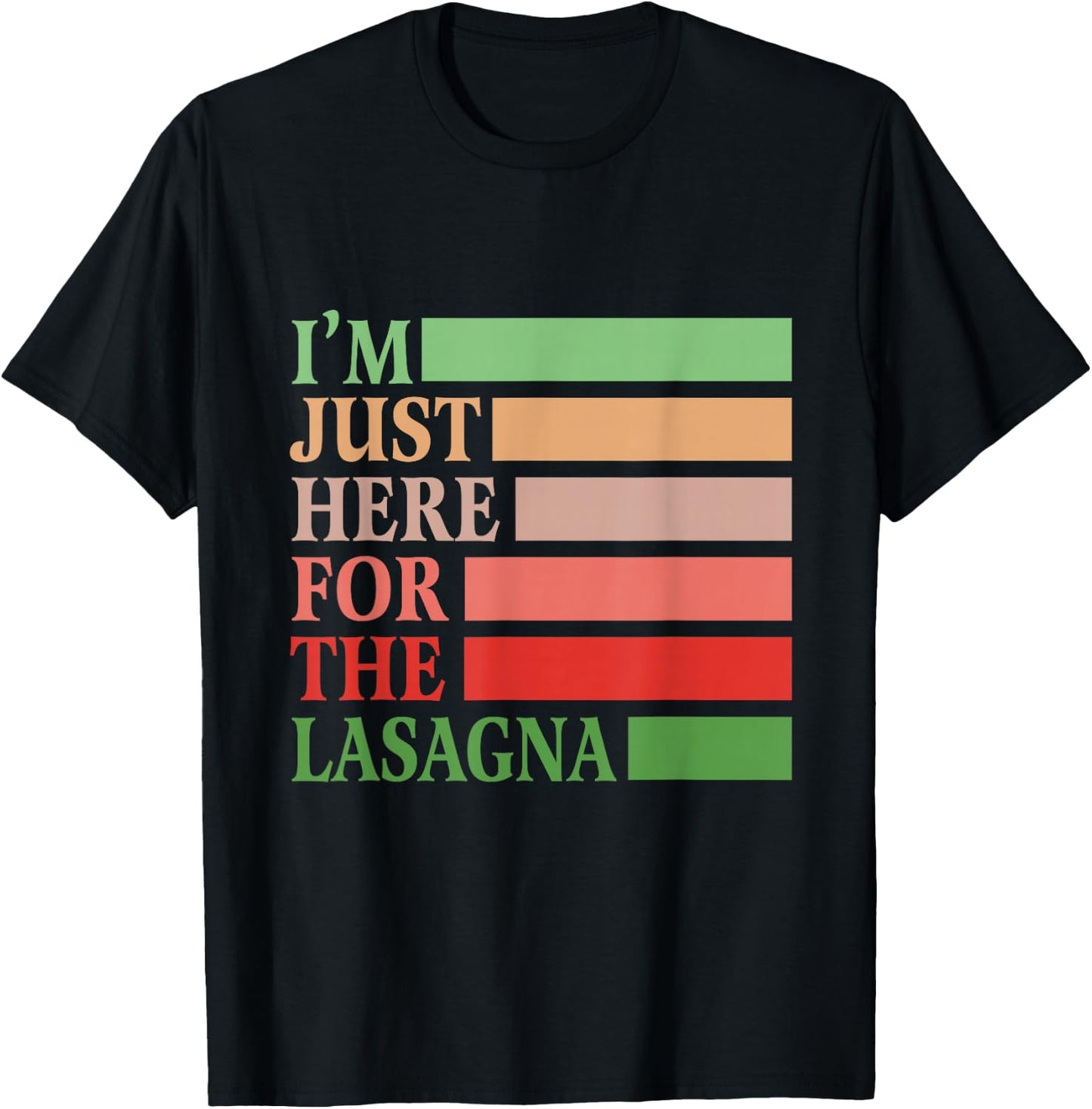 I'm Just Here For The Lasagna Vintage Funny Italian Food T-Shirt - T-Shirt | Black