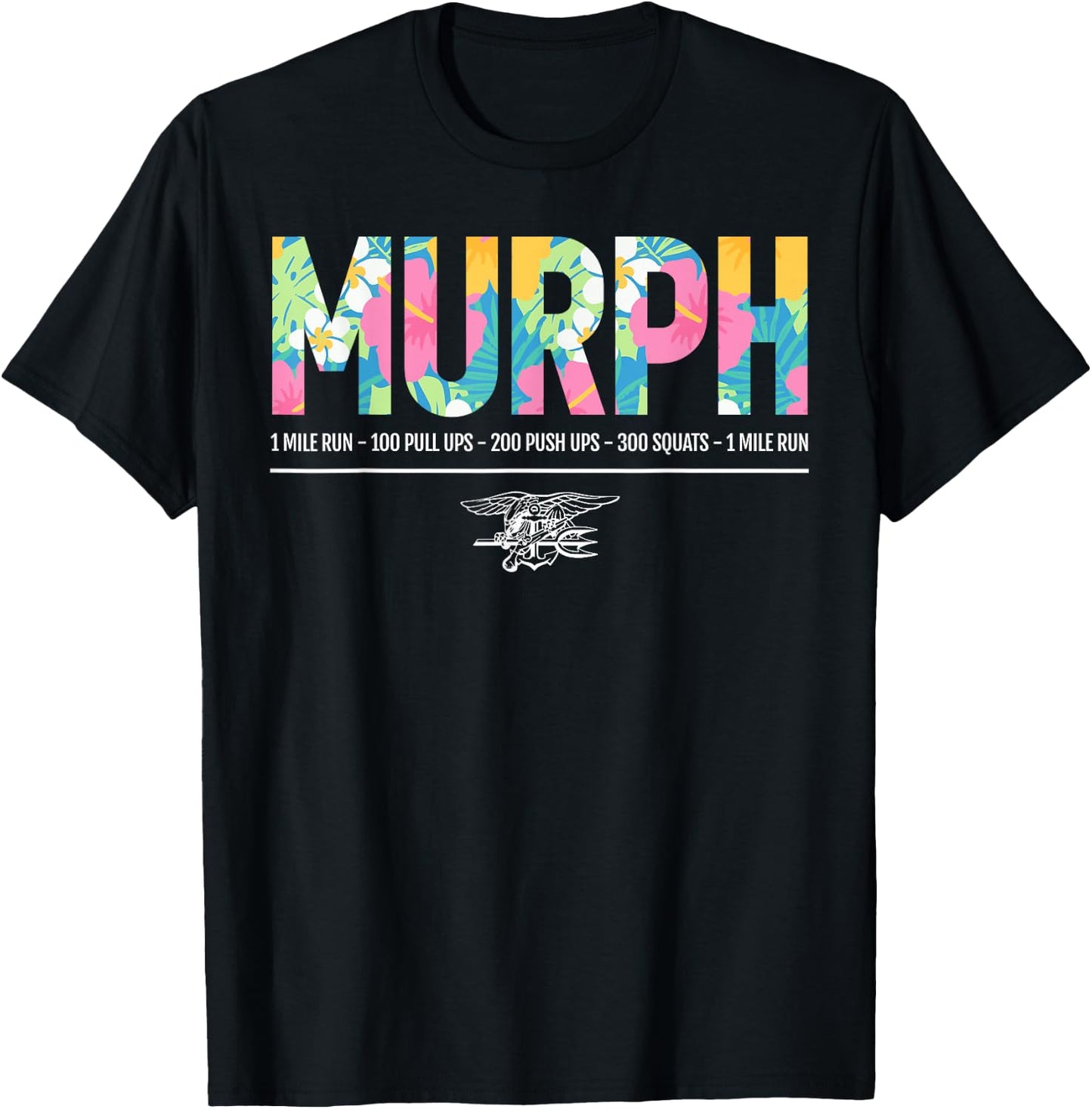 Tropical Murph Memorial Day Workout WOD Military Gym Workout T-Shirt - T-Shirt | Black