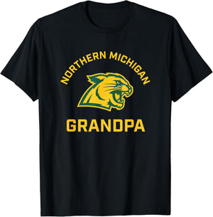 Northern Michigan University NMU Wildcats Arched Grandpa T-Shirt - T-Shirt | Black