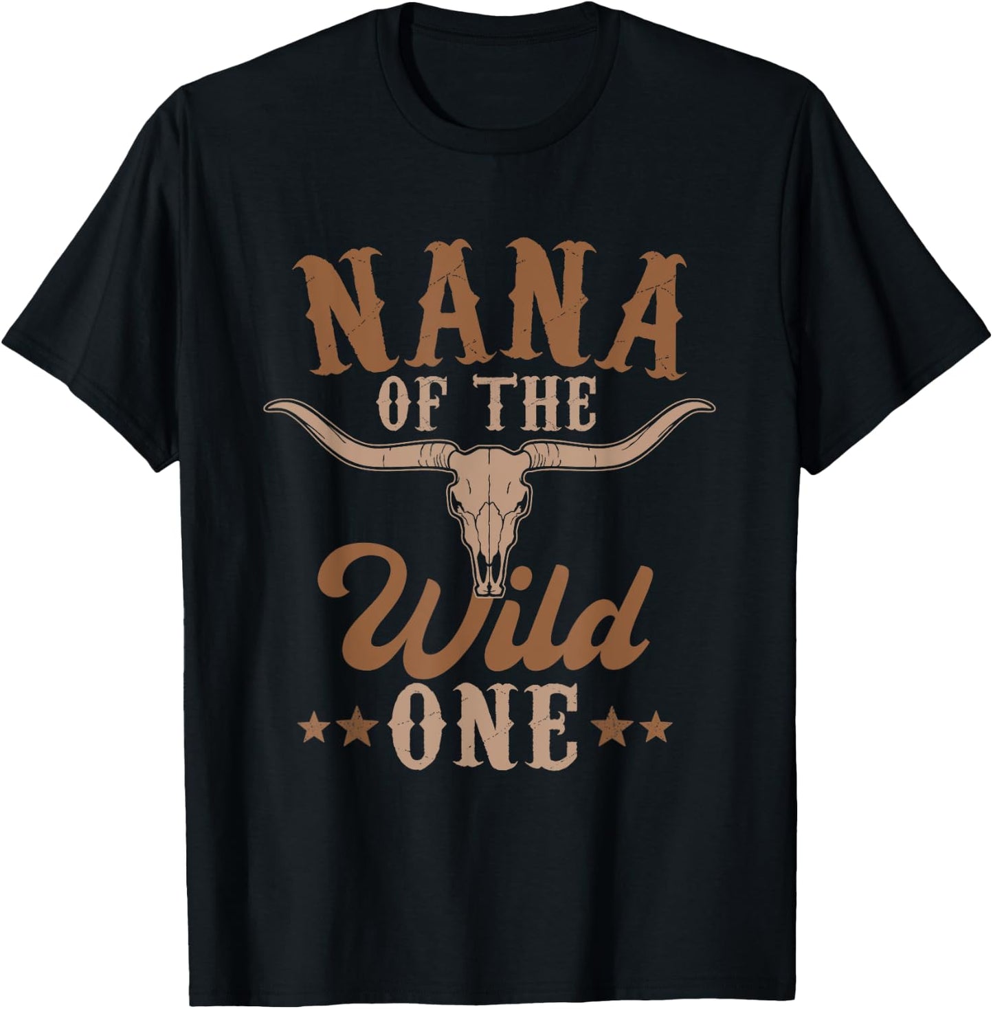 Nana Of The Wild One Cowboy Western Rodeo Party Matching T-Shirt - T-Shirt | Black