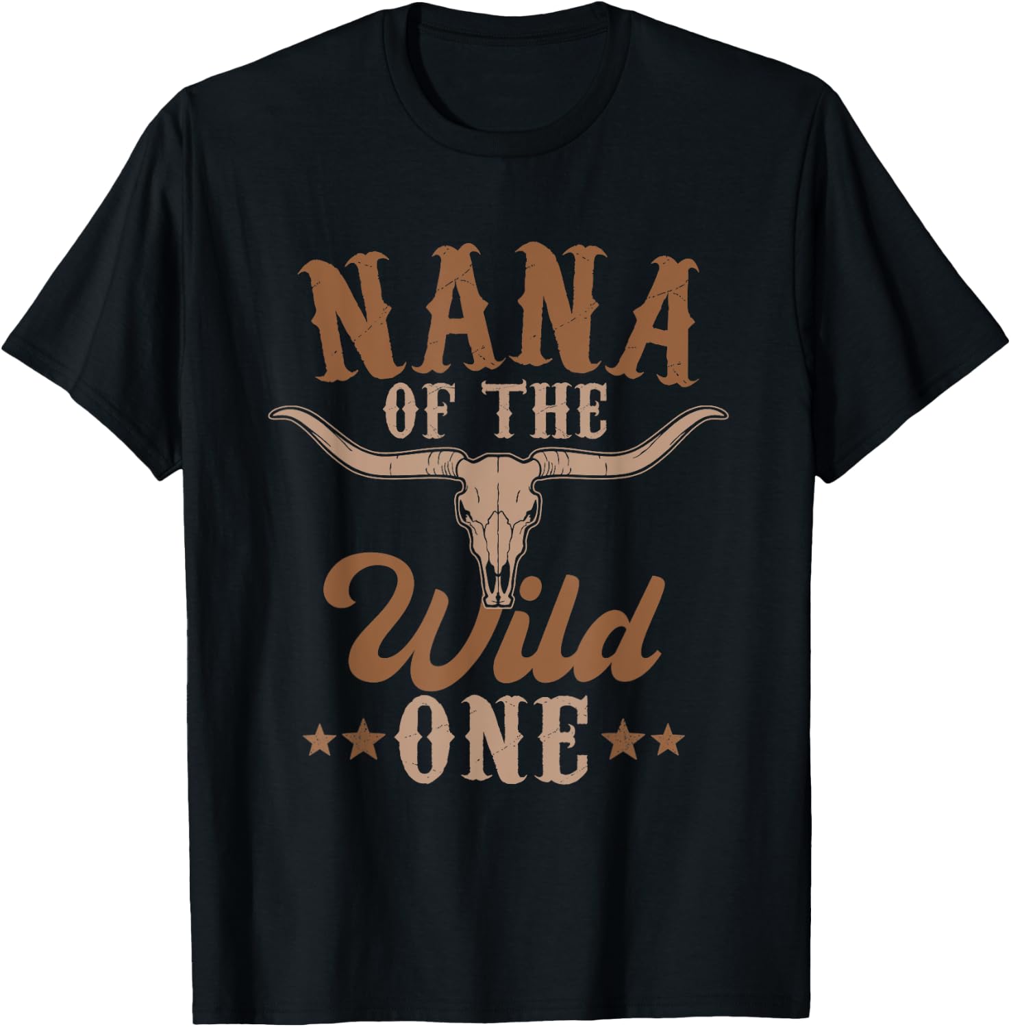 Nana Of The Wild One Cowboy Western Rodeo Party Matching T-Shirt - T-Shirt | Black