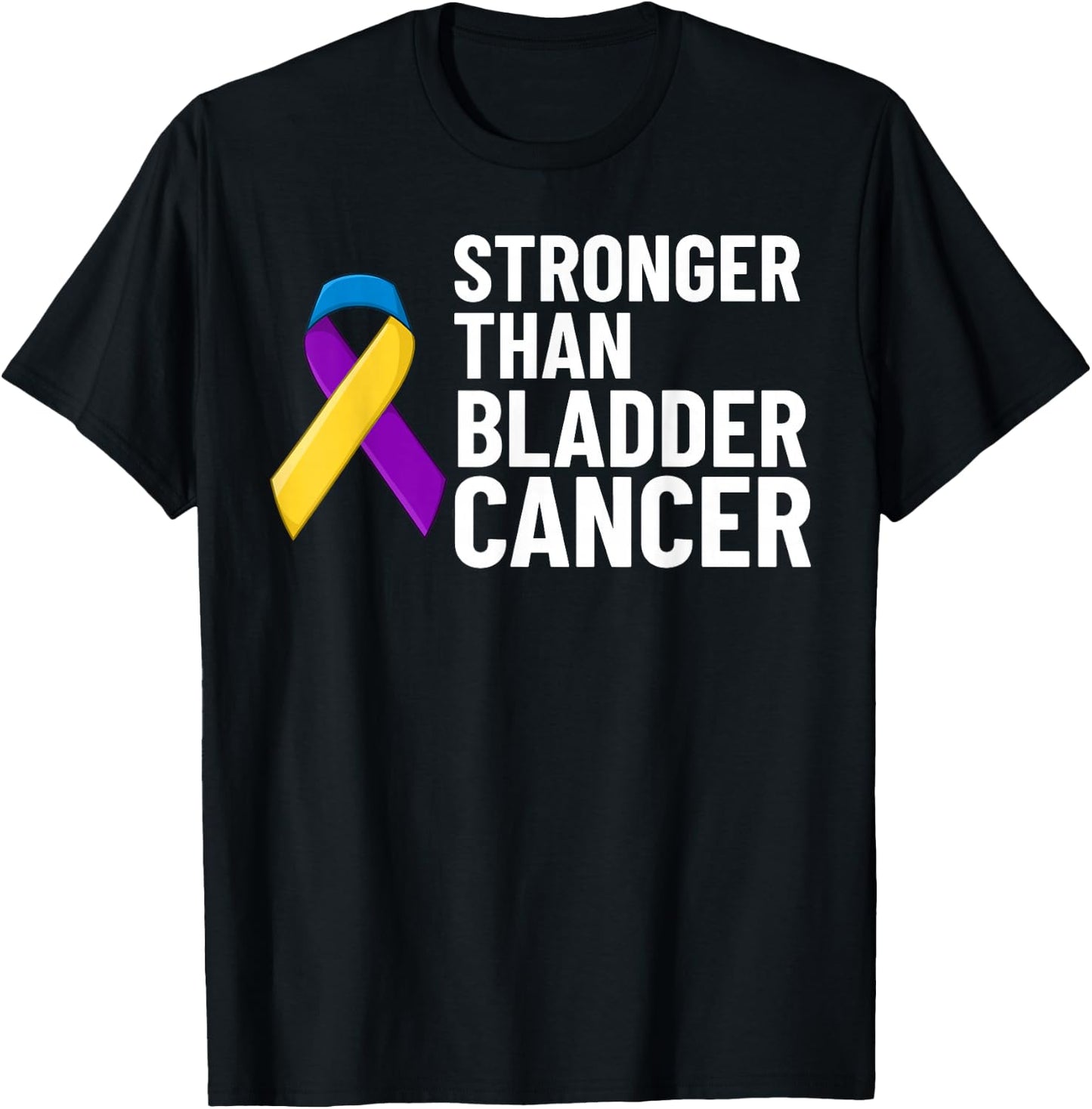 Bladder Cancer Ribbon Awareness Chemo Survivor T-Shirt - T-Shirt | Black