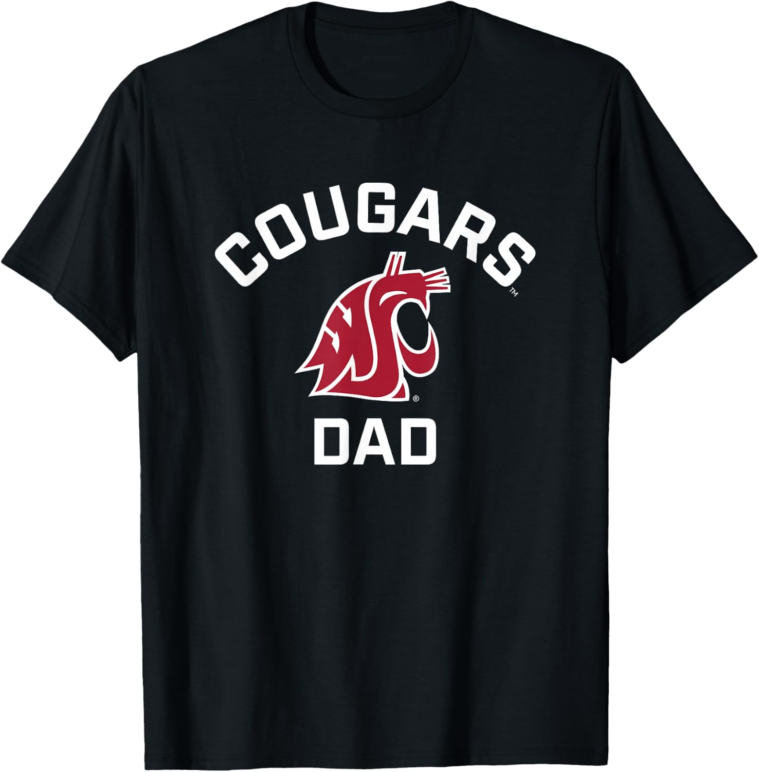 Washington State University Cougars Arched Dad T-Shirt - T-Shirt | Black