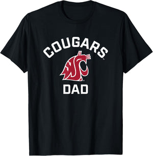 Washington State University Cougars Arched Dad T-Shirt - T-Shirt | Black