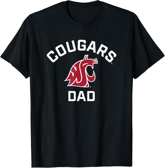 Washington State University Cougars Arched Dad T-Shirt - T-Shirt | Black